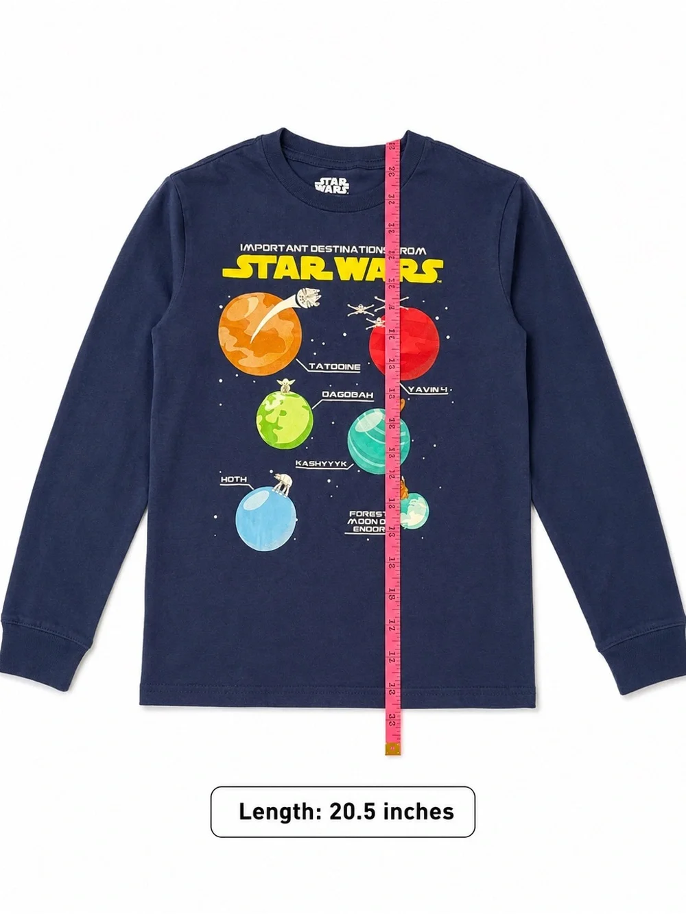 Star Wars Important Destinations Long Sleeve Shirt Youth M 2019 Graphic Tee
